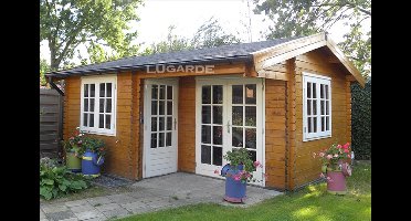 Lugarde B24 Blokhut 500x400 cm 44 mm vuren blank- Zadeldak- Hout- Lugarde