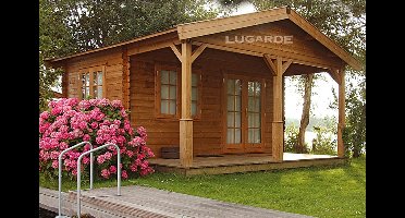 Lugarde B34 Blokhut 500x500 cm 44 mm vuren blank- Zadeldak- Hout- Lugarde