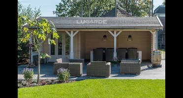 Lugarde B42 Blokhut 750x450 cm 44 mm vuren blank- Zadeldak- Hout- Lugarde