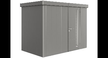 Biohort Neo 1C metalen tuinhuis enkele deur kwartsgrijs 292x180 cm- Plat dak- Metaal- Biohort