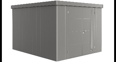 Biohort Neo 4C metalen tuinhuis kwartsgrijs 292x348 cm met dubbele deur- Plat dak- Metaal- Biohort