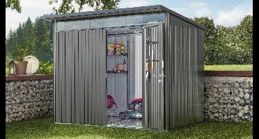 Biohort AvantGarde A8 metalen berging 260x340x222 cm met enkele deur- Lessenaarsdak- Metaal- Biohort