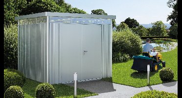 Biohort Highline H4 metalen tuinhuis 275x275x222 cm met dubbele deur- Plat dak- Metaal- Biohort
