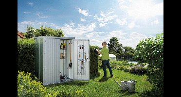 Biohort metalen tuinkast 191x83x182,5 cm- Plat dak- Metaal- Biohort