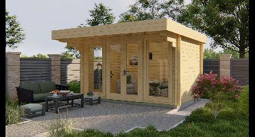 Tuindeco James blokhut 400x280 cm 44 mm vuren honing geïmpregneerd