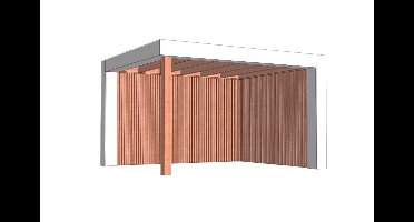 Trendhout Verona overkapping 400x335 cm Lariks/Douglas blank - Plat dak model rechts - Combinatie 1- Plat dak- Onbehandeld lariks Douglas hout- Trendhout