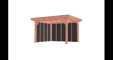 Trendhout Florence overkapping 425x360 cm - Plat dak - Combinatie 1- Plat dak- Onbehandeld lariks Douglas hout- Trendhout