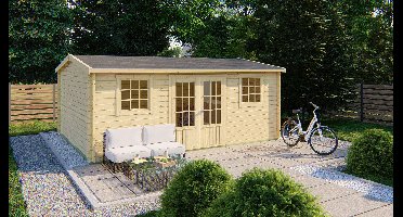 Tuindeco Dianne Blokhut 578x450 cm 40 mm vuren blank- Zadeldak- Onbehandeld vurenhout- Tuindeco