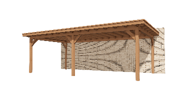 YARD Outdoor Elegante overkapping 500x350 cm aanbouw Douglas blank- Plat dak- - YARD Outdoor