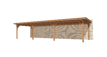 YARD Outdoor Elegante overkapping 900x350 cm aanbouw Douglas blank- Plat dak- - YARD Outdoor