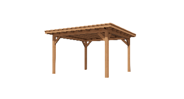 YARD Outdoor Elegante overkapping 300x400 cm vrijstaand Douglas blank- Plat dak- - YARD Outdoor
