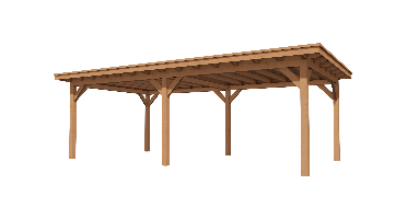 YARD Outdoor Elegante overkapping 600x300 cm vrijstaand Douglas blank- Plat dak- - YARD Outdoor