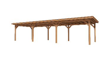 YARD Outdoor Elegante overkapping 800x300 cm vrijstaand Douglas blank- Plat dak- - YARD Outdoor