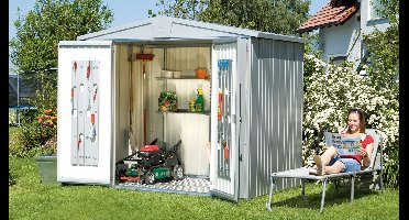 Biohort Europa 1 metalen berging 172x84x196 cm- Zadeldak- Metaal- Biohort