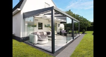 Verasol aluminium glastuinkamer met polycarbonaat dak 500x250 cm op 3 staanders Aluminium Verasol