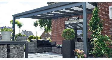 Verasol Special aluminium veranda met glasdak 400x330 cm op 2 staanders Aluminium Verasol