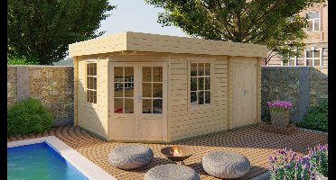 Tuindeco Helge blokhut 350x500 cm 44 mm vuren red class wood geïmpregneerd