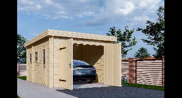 Interflex 3755 plat dak Garage 375x550 cm 50 mm vuren blank- Plat dak- Onbehandeld vurenhout- Interflex