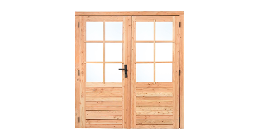 Douglas dubbele glas deur 6-ruits 185x205 cm buitenmaat, linksdraaiend- - - Tuindeco