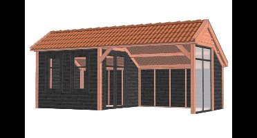 Trendhout Kapschuur De Deel 680x340 cm - Combinatie 1- Kapschuurdak- Onbehandeld lariks Douglas hout- Trendhout