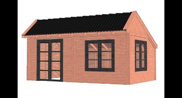 Trendhout Kapschuur De Stee 600x425 cm - Combinatie 1- Kapschuurdak- Onbehandeld lariks Douglas hout- Trendhout