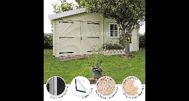 Lugarde G9 Garage 600x550 cm 44 mm vuren blank- Zadeldak- Hout- Lugarde