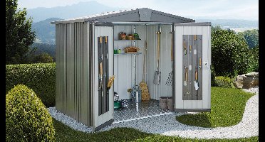 Biohort Europa 5 metalen tuinhuis 316x228x209 cm- Zadeldak- Metaal- Biohort