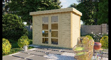Tuindeco Minimodern blokhut 300x200 cm 28 mm vuren red class wood geïmpregneerd