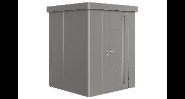 Biohort Neo 1A metalen tuinhuis enkele deur kwartsgrijs 1A 180x180 cm- Plat dak- Metaal- Biohort