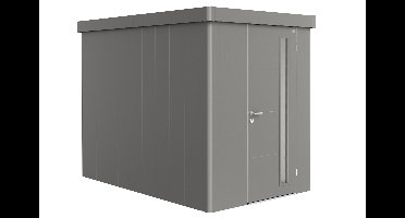 Biohort Neo 3A metalen tuinhuis enkele deur kwartsgrijs 3A 180x292 cm- Plat dak- Metaal- Biohort