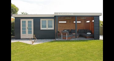 Lugarde PR36 Tuinhuis 840x360 cm 44 mm vuren blank- Plat dak- Hout- Lugarde