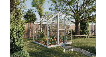 Royal Well Mary I aluminium tuinkas 212x222 cm wit- - Veiligheidsglas- Royal Well