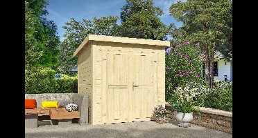 Outdoor Life Sara Tuinhuis 200x200 cm 28 mm vuren blank- Lessenaarsdak- Onbehandeld vurenhout- Outdoor Life