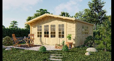 Tuindeco Southampton blokhut 540x540 cm 58 mm vuren red class wood geïmpregneerd