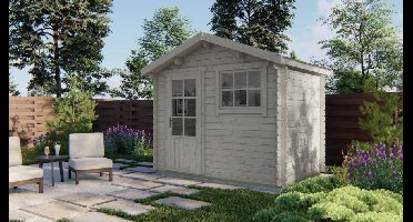 Tuindeco Sten blokhut 295x200 cm 28 mm vuren grijs geïmpregneerd