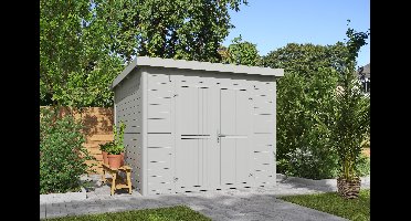 Outdoor Life Mila Tuinhuis 250x250 cm 28 mm vuren Platinum Grey gecoat