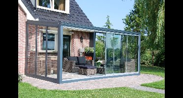Verasol aluminium glastuinkamer met glasdak 400x300 cm op 2 staanders Aluminium Verasol