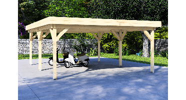 Dubbele carport 600x600 cm plat dak- Plat dak- - Van Kooten - Van Kooten