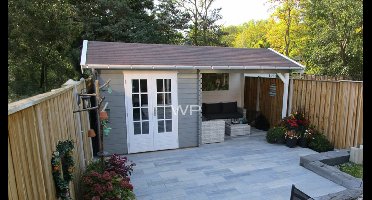 Woodpro Blokhut/Tuinhuis Margret 550x300 cm- Zadeldak- Hout- Woodpro