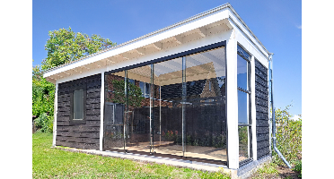 Glasschuifsysteem Comfort Plus R2 (2-spoor 98 cm) Breedte tot 194 cm Hoogte 200/230 cm- - Veiligheidsglas- YARD Outdoor