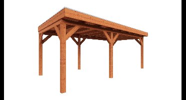 Trendhout plat dak traditioneel overkapping 615x335x260 cm geschaafd Douglashout - zaag- en bouwpakket- Plat dak- - Trendhout