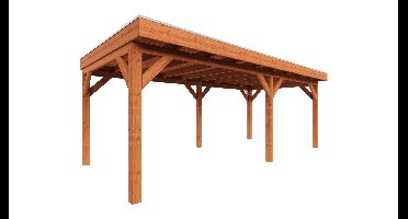 Trendhout plat dak traditioneel overkapping 670x335x260 cm geschaafd Douglashout - zaag- en bouwpakket- Plat dak- - Trendhout