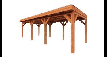 Trendhout plat dak traditioneel overkapping 790x335x260 cm geschaafd Douglashout - zaag- en bouwpakket- Plat dak- - Trendhout