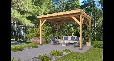 Red Class overkapping Zoutelande 400x330 cm basis incl. schroefpakket - Bouwpakket- Plat dak- - Tuindeco