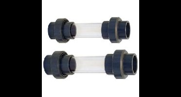 PVC zichtglas met 3-delige koppelingen - 50 mm