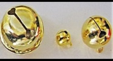 Gouden belletje, jingle bells, kerstbel 15x12 mm (10 stuks)