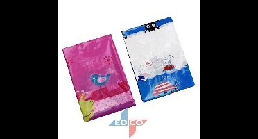 Roze tafelkleed Prinses met kikker en vogeltje 130x180cm