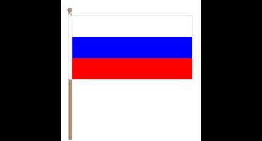 Zwaaivlag Rusland 15x22,5cm | stof