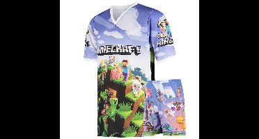 Minecraft Shirt en Broekje - Voetbaltenue - Kinderen