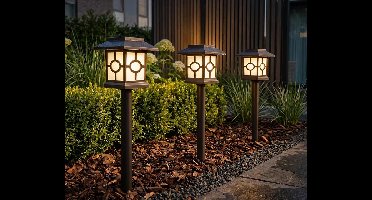 3-PACK Solar Licht Spike Met Sierbehuizing